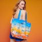 Others Printed - Unisex Tote Bag Ronde des Tortues Sunset - Vilebrequin x The Beach Boys, Multicolor details view 3