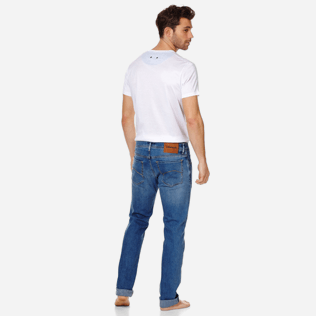 Hombre Autros Liso - Vaqueros rectos con cinco bolsillos para hombre, Light denim w3 backworn Hombre Autros Liso - Vaqueros rectos con cinco bolsillos para hombre, Light denim w3 backworn