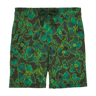 Chicos Corte Clásico Estampado - Bañador Superflex con estampado Natural Flowers, Aceituna front Chicos Corte Clásico Estampado - Bañador Superflex con estampado Natural Flowers, Aceituna front