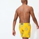 Men Classic Embroidered - Men Swimwear Embroidered Kaleidoscope - Limited Edition, Yellow back worn view