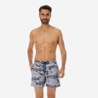 Men Classic Printed - Men swimtrunks Belle ou Gars, White frontworn Men Classic Printed - Men swimtrunks Belle ou Gars, White frontworn