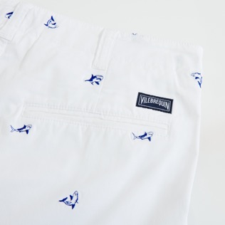 Hombre Autros Estampado - Bermudas tipo pantalones chinos para hombre con bordado del motivo 2009 Les Requins, Blanco supp5 Hombre Autros Estampado - Bermudas tipo pantalones chinos para hombre con bordado del motivo 2009 Les Requins, Blanco supp5