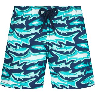 男童 Requins 3D 游泳短裤 Navy 正面图
