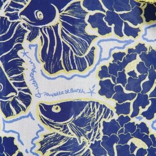 Robe longue femme Hidden Fishes- Vilebrequin x Poupette St Barth Purple blue vue de détail 4