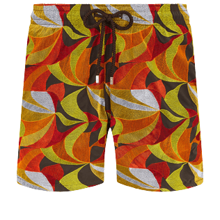 Men Classic Embroidered - Men Swimwear Embroidered 1984 Invisible Fish - Limited Edition, Earth front view