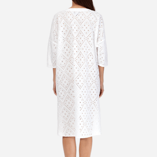 Mujer 052 Bordado - Vestido corto de algodón con bordado de troquelado para mujer, Blanco supp2 Mujer 052 Bordado - Vestido corto de algodón con bordado de troquelado para mujer, Blanco supp2