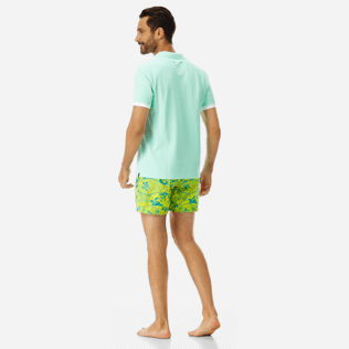Men Others Solid - Men Cotton Pique Polo Shirt Solid, Mint backworn Men Others Solid - Men Cotton Pique Polo Shirt Solid, Mint backworn