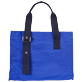 Andere Uni - Kleine Einfarbige Strandtasche aus Baumwolle, Purple blue Rückansicht