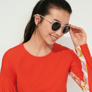 Mujer Autros Estampado - Camiseta térmica de manga larga con estampado Kaleidoscope para mujer, Nispero detalles vista 1