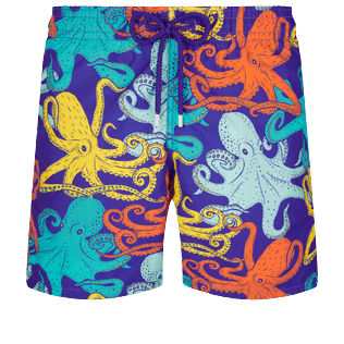 Herren Klassische Bedruckt - Octopussy Badeshorts für Herren, Purple blue Vorderansicht