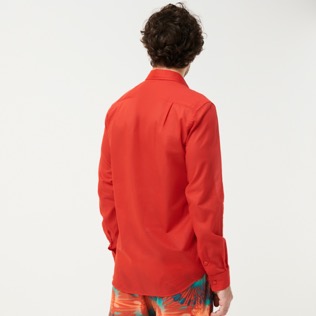 Uomo Altri Unita - Camicia unisex in voile di cotone tinta unita, Peppers vista indossata posteriore