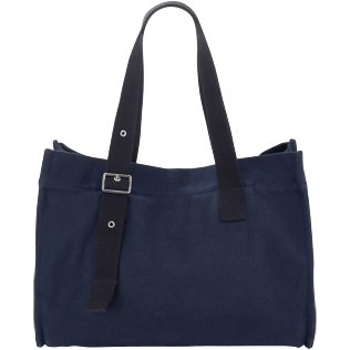Andere Uni - Große Einfarbige Strandtasche aus Baumwolle, Marineblau back Andere Uni - Große Einfarbige Strandtasche aus Baumwolle, Marineblau back