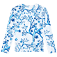 Mujer Autros Estampado - Camiseta térmica de manga larga con estampado Cherry Blossom para mujer, Mar azul vista trasera