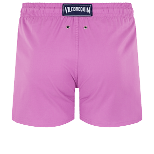 Men Others Solid - Men Swim Trunks Short and Fitted Stretch Solid, Pink dahlia back view