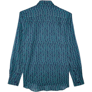 Hemden Bedruckt - Modernist Fish Unisex-Hemd aus Baumwollvoile, Marineblau back Hemden Bedruckt - Modernist Fish Unisex-Hemd aus Baumwollvoile, Marineblau back