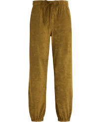 Unisex Terry Pants Solid Bark front view