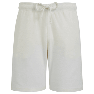 Men Others Solid - Unisex Terry Bermuda Solid, Chalk front view