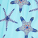 Men Long Ultra-light and packable Swim Trunks Starfish Dance, Lazulii blue 