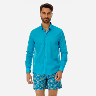 Autros Liso - Camisa en velo de algodón de color liso unisex, Seychelles frontworn Autros Liso - Camisa en velo de algodón de color liso unisex, Seychelles frontworn