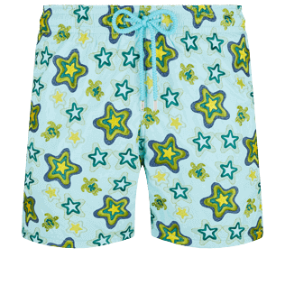 男款 Embroidered 绣 - 男士 Stars Gift 刺绣游泳短裤 - 限量版, Lagoon 正面图