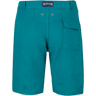 Hombre Autros Liso - Bermudas de corte recto en lino de color liso para hombre, Pinos back Hombre Autros Liso - Bermudas de corte recto en lino de color liso para hombre, Pinos back