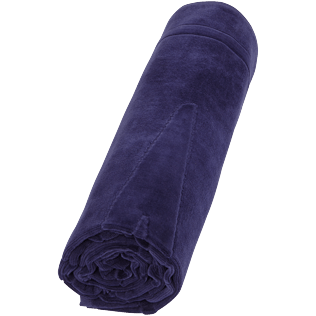 Andere Uni - Einfarbiges Jacquard-Strandtuch aus Frottee, Midnight blue front Andere Uni - Einfarbiges Jacquard-Strandtuch aus Frottee, Midnight blue front