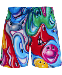 Uomo Classico Stampato - Costume da bagno uomo Faces In Places - Vilebrequin x Kenny Scharf, Multicolore vista frontale