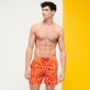 Men Others Magic - Men Swim Trunks Turtles In The Sky Flocked, Guava front worn view