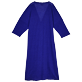 Women Others Solid - Women Linen Dress Solid, Purple blue back view