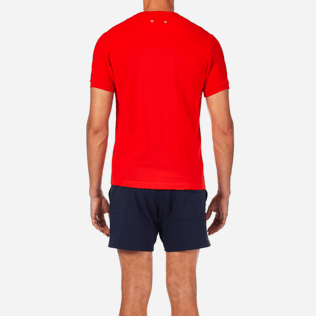 Uomo T-Shirt Unita - T-shirt a tinta unita in piquet di cotone, Papavero supp2 Uomo T-Shirt Unita - T-shirt a tinta unita in piquet di cotone, Papavero supp2