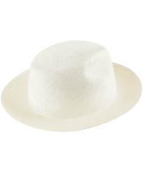 Altri Unita - Cappello unisex in paglia naturale tinta unita Panama, Sabbia vista frontale