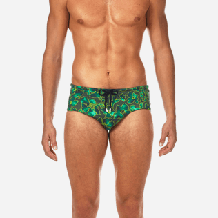 Men Short Printed - Natural Flowers Swim briefs, Olive supp1 Men Short Printed - Natural Flowers Swim briefs, Olive supp1
