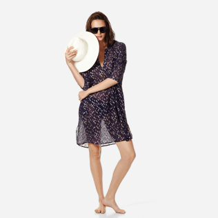 Mujer Autros Gráfico - Vestido de playa Golden Plumetis para mujer, Midnight blue supp2 Mujer Autros Gráfico - Vestido de playa Golden Plumetis para mujer, Midnight blue supp2