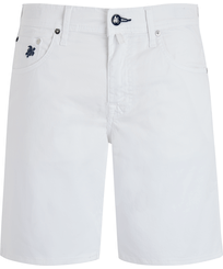 Men Others Embroidered - Men 5-Pocket embroidered Micro Ronde des Tortues Bermuda Shorts, White front view