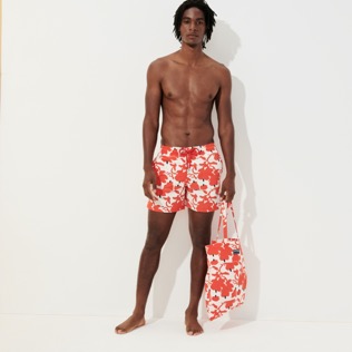 Men Classic Printed - Men Swimwear Lantern Flowers- Vilebrequin x Donald Sultan, White details view 2