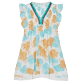 Girls Others Printed - Girl Mini Dress Iridescent Flowers of Joy- Vilebrequin x Poupette St Barth, Terracotta front view