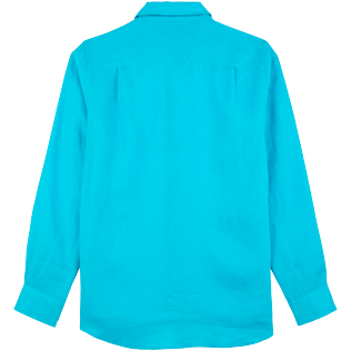 Photo de Homme AUTRES Uni - Chemise en Lin homme unie, Azur vue de dos Photo de Homme AUTRES Uni - Chemise en Lin homme unie, Azur vue de dos