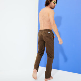 Men Others Solid - Men Jogging Gabardine Pants, Chocolate backworn Men Others Solid - Men Jogging Gabardine Pants, Chocolate backworn