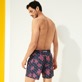 Men Classic Printed - Men Swim Trunks Micro Macro Ronde Des Tortues, Navy back worn view