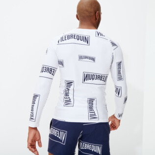 Men Others Printed - Men Rashguard Vilebrequin labels, White backworn Men Others Printed - Men Rashguard Vilebrequin labels, White backworn