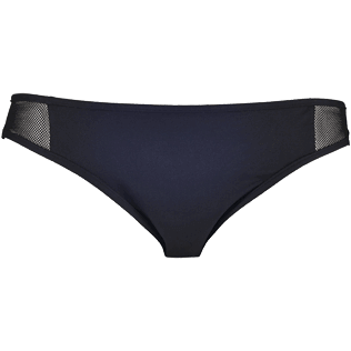 Mujer Braguitas Liso - Braguitas de bikini de talle alto liso Net para mujer, Negro front Mujer Braguitas Liso - Braguitas de bikini de talle alto liso Net para mujer, Negro front