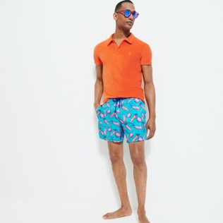Men Ultra-light and packable Swim Shorts Crevettes et Poissons Curacao details view 1