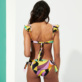 Mujer Braguitas Estampado - Braguita de bikini de corte brasileño con tiras laterales y estampado Invisible Fish para mujer, Negro detalles vista 6