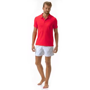 Hombre Camisa de polo Liso - Polo en piqué de algodón, Amapola supp1 Hombre Camisa de polo Liso - Polo en piqué de algodón, Amapola supp1