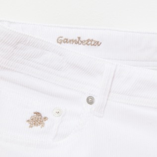 Men Others Solid - Men 5-pocket Velvet Pants Regular fit, White details view 3