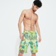 Men Others Printed - Men Printed Linen Bermuda Jungle Rousseau, Ginger front worn view