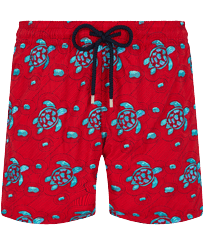 Men Swim Trunks Embroidered Turtles Jewels - Limited Edition Peppers front view