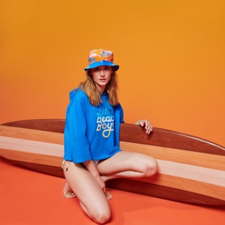 Femme AUTRES Imprimé - Sweat à capuche en coton organique femme brodé - Vilebrequin x The Beach Boys, Faience vue de détail 3