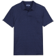 Men Others Solid - Men Linen Jersey Polo Shirt Solid, Navy front Men Others Solid - Men Linen Jersey Polo Shirt Solid, Navy front