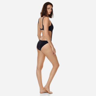 Donna Trikini Unita - Costume intero trikini donna Pois Lazer Cut, Nero backworn Donna Trikini Unita - Costume intero trikini donna Pois Lazer Cut, Nero backworn